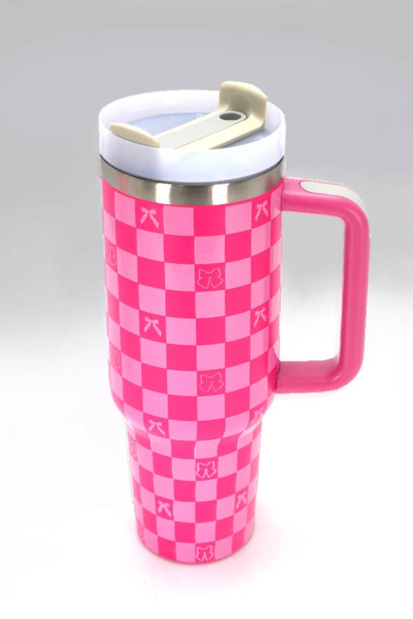 40oz STAINLESS STEEL TUMBLER ALL STYLES | TB40OZ: BOW LT PINK N