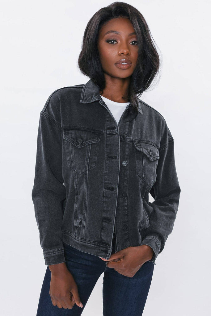 Oversized Boyfriend Denim Jacket-J105076: 1655L /