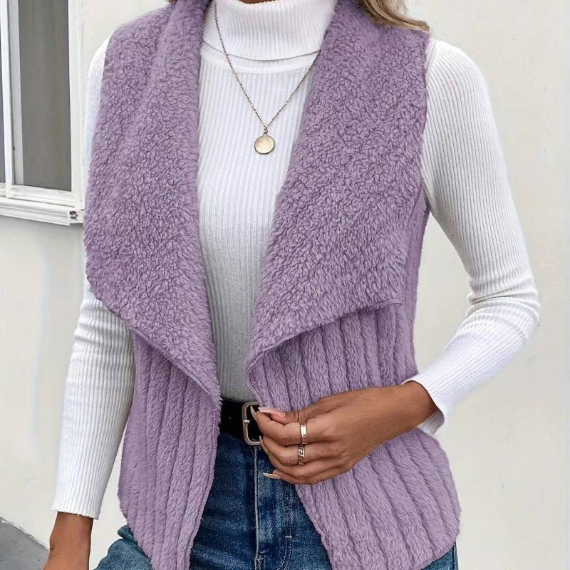 FASHION CASUAL SIMPLE SOLID COLOR SLEEVELESS VEST: WHITE / (M) 1