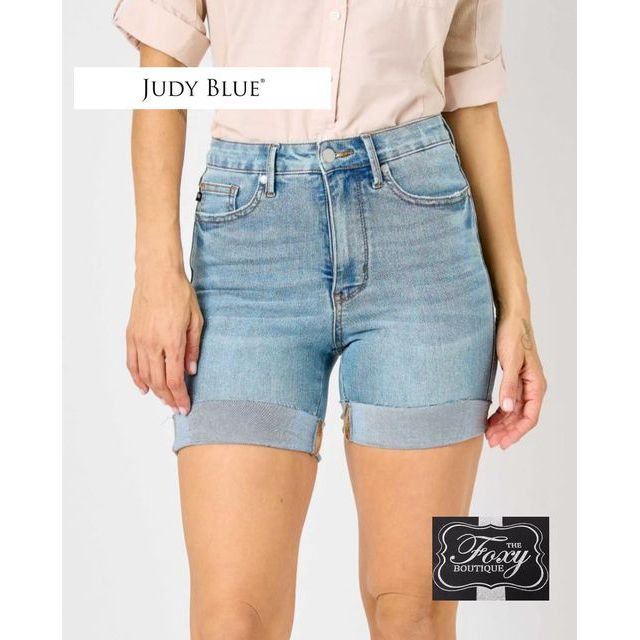 Judy Blue Tummy Control Cool Denim Shorts SALE Sm & Md only