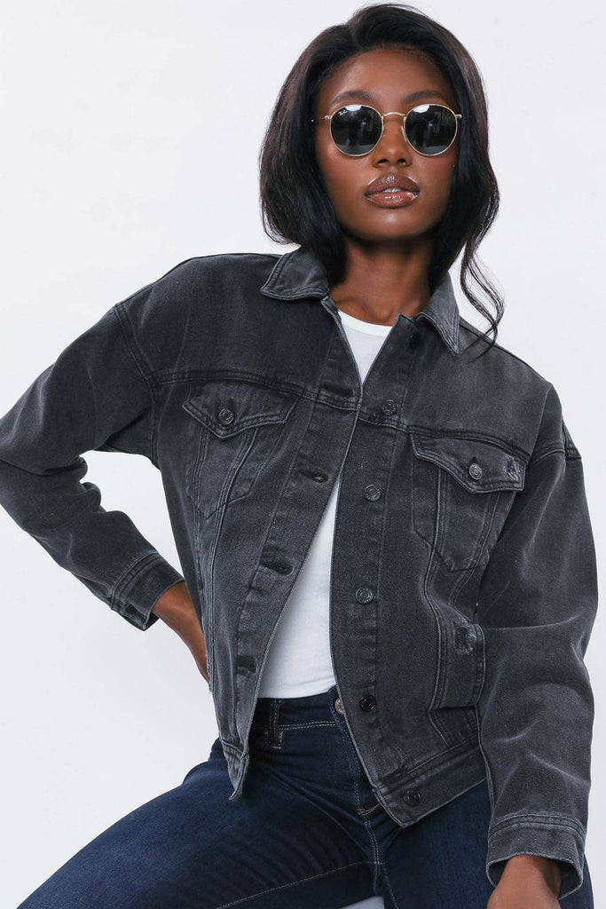 Oversized Boyfriend Denim Jacket-J105076: 1655L /
