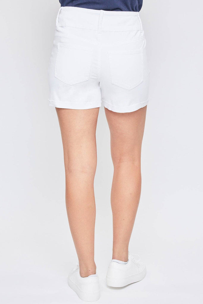 Missy Basic 3 Button Fray Cuff Shorts: RIP&TEAR K2646 / 12