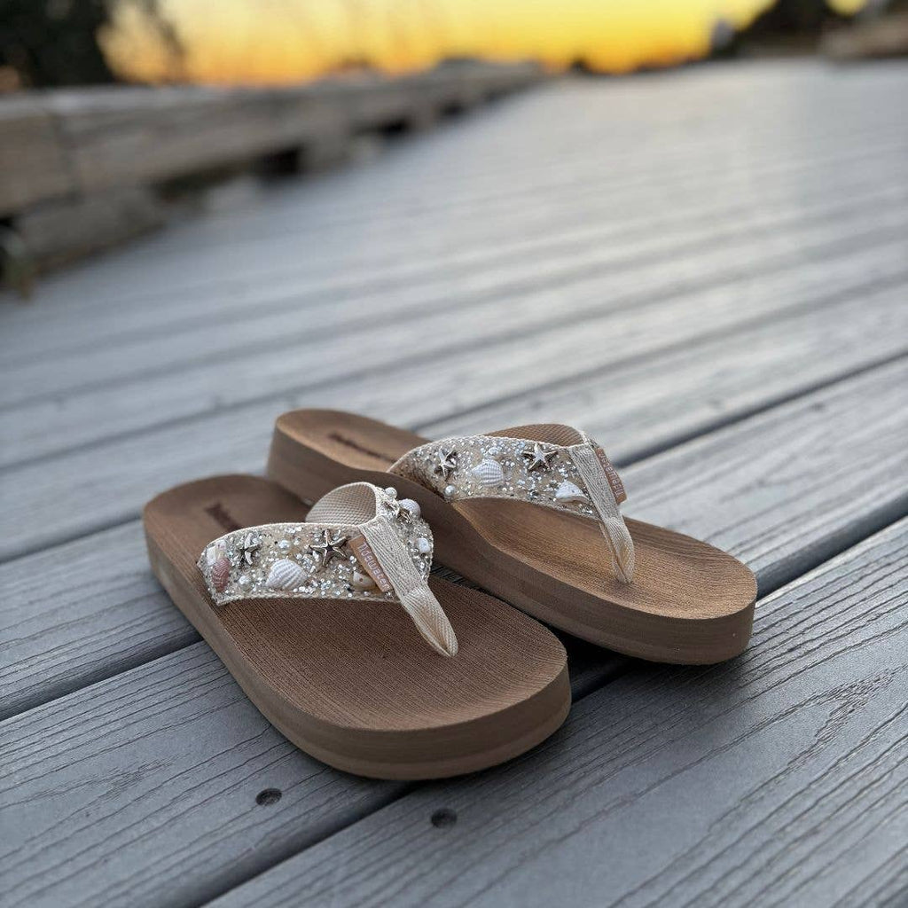 Arch Support Cushioned Flip Flop Sandals - Wedding Beach: