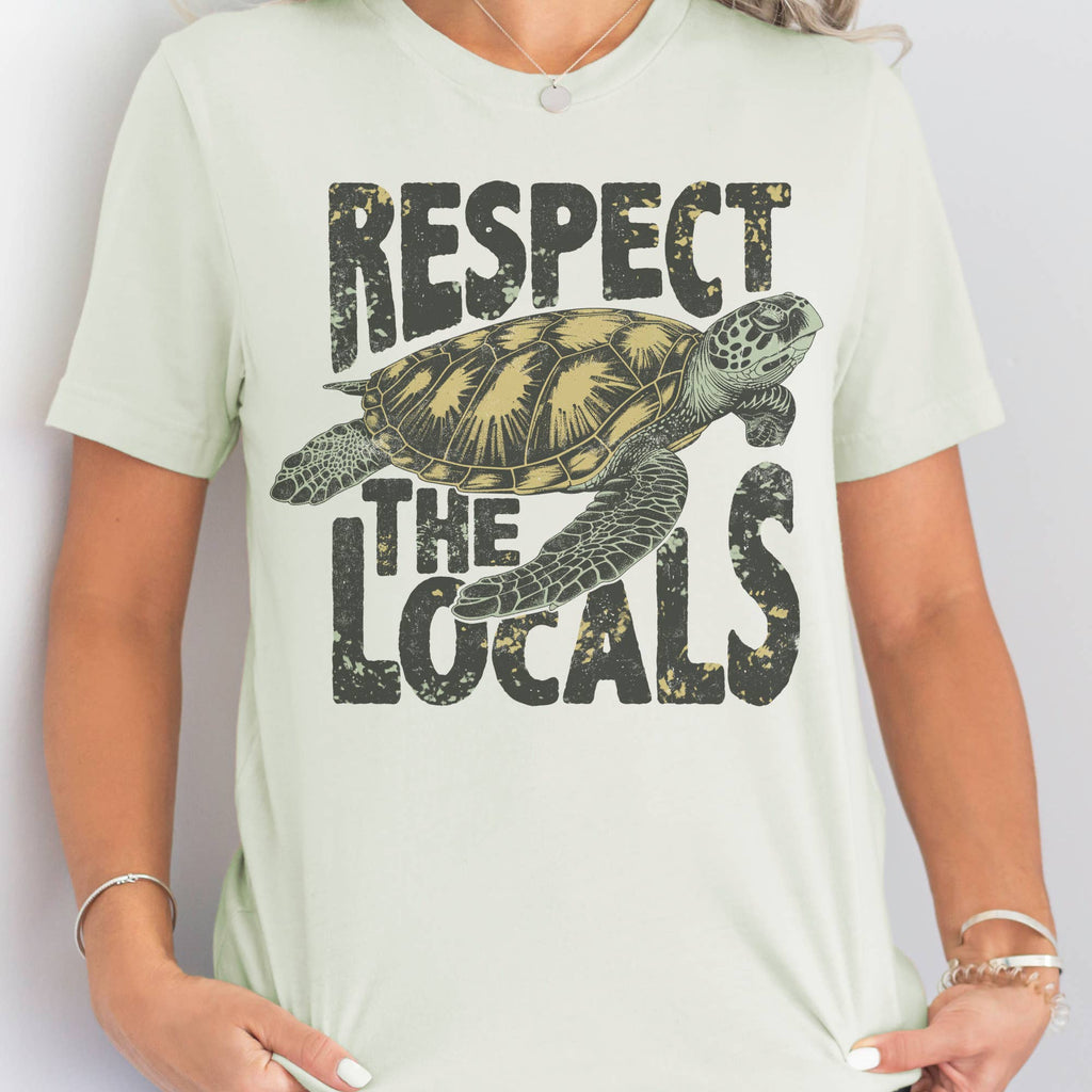 Summer vibes tee respect the locals tshirts summer season: Ice Blue / 1 S, 1 M, 1 LG, 1 XL