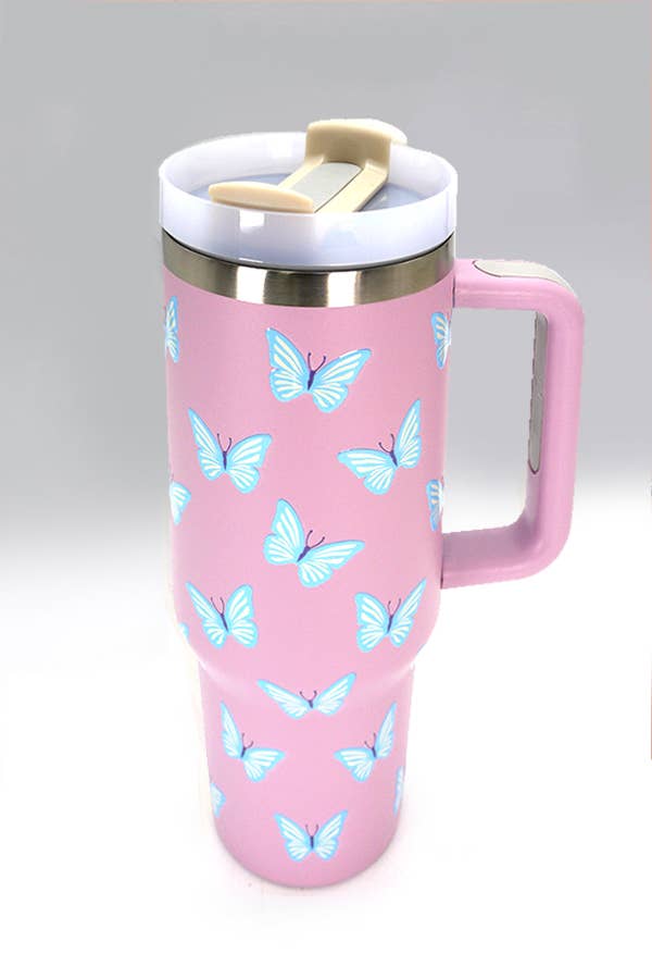 40oz STAINLESS STEEL TUMBLER ALL STYLES | TB40OZ: BOW LT PINK N