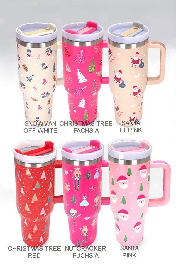 40oz STAINLESS STEEL TUMBLER ALL STYLES | TB40OZ: BOW LT PINK N