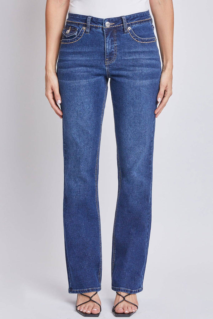 Mid-Rise Embellished Flap Pocket Bootcut Jeans-WP180267: 2988M / 8