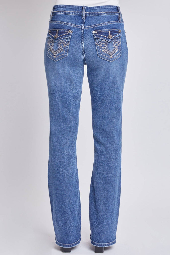 Mid-Rise Embellished Flap Pocket Bootcut Jeans-WP180267: 2988M / 8