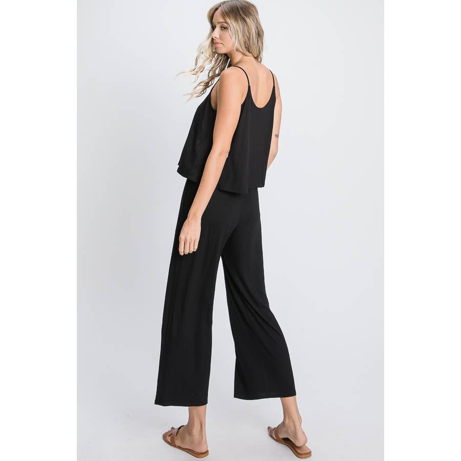 SOLID CROP JUMPSUIT WITH SIDE POCKET: DUSTY PINK / M