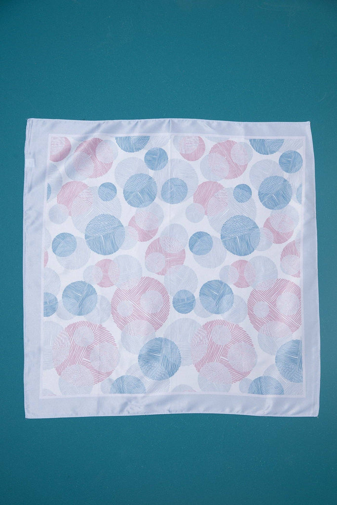 PUFFY BUBBLE PRINT SILKY FEELING BANDANA SCARF | 40SC608: BLUE