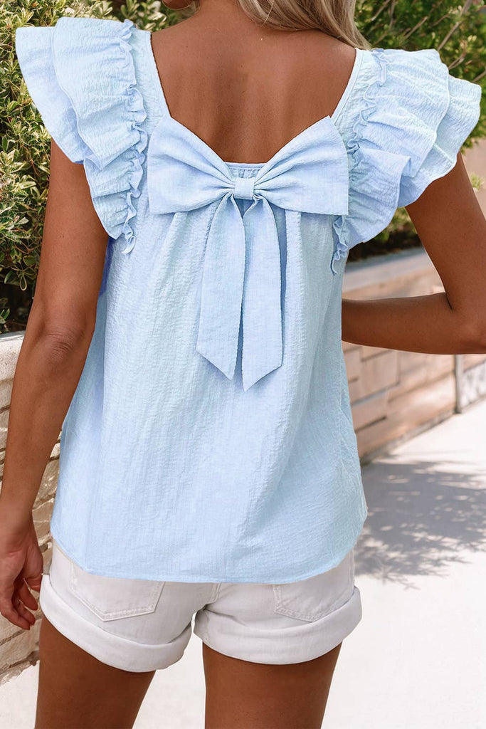pink /blue bow shirt