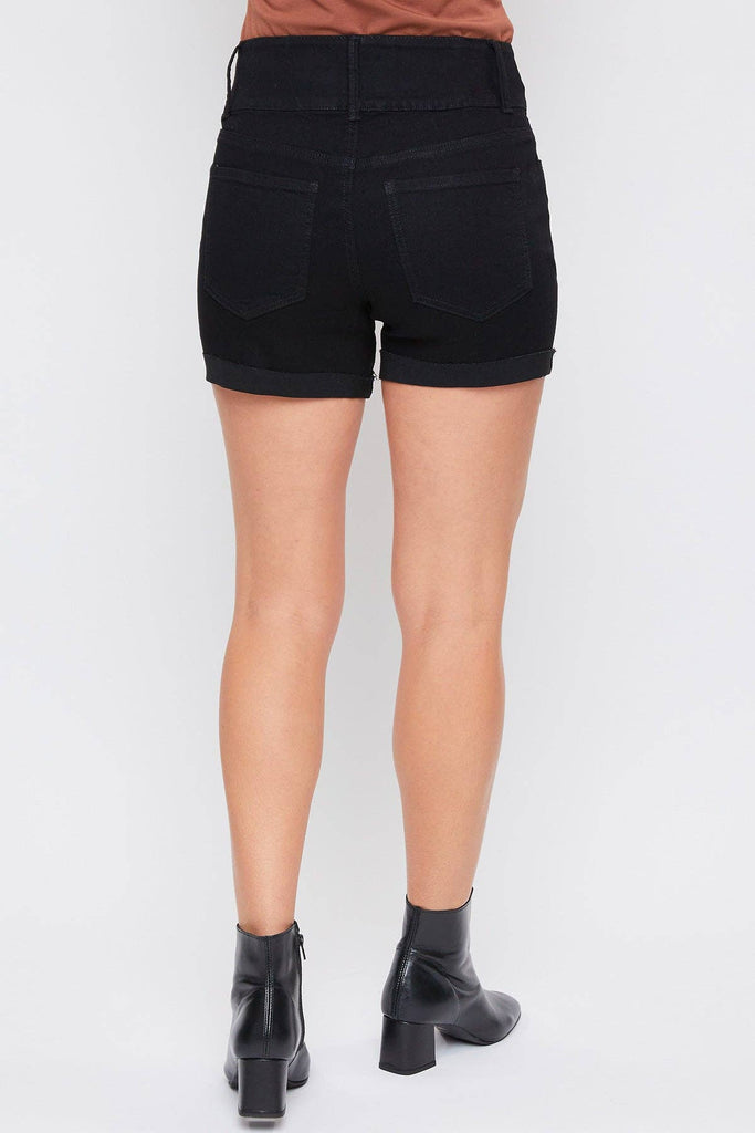 Missy Basic 3 Button Fray Cuff Shorts: RIP&TEAR K2646 / 14