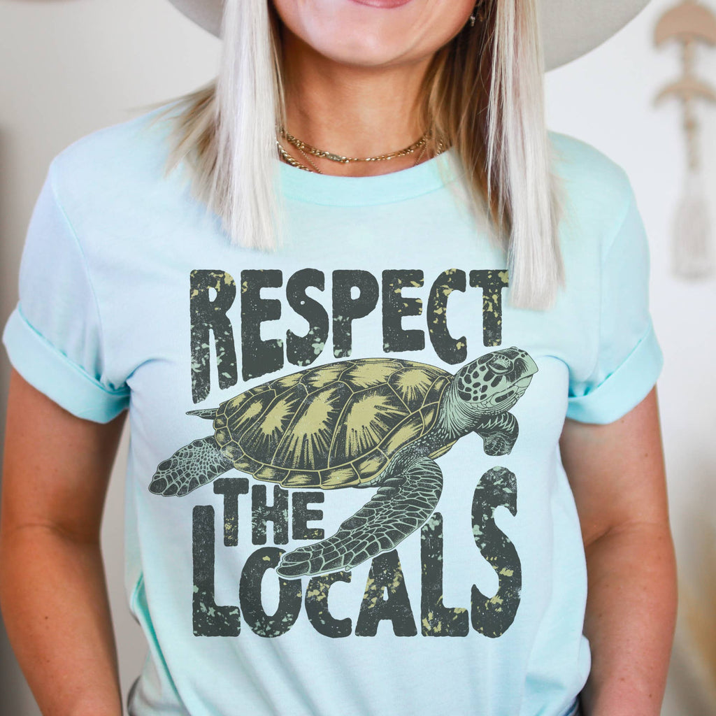 Summer vibes tee respect the locals tshirts summer season: Ice Blue / 1 S, 1 M, 1 LG, 1 XL