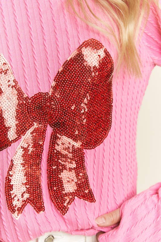 ET7809-10 LONG SLEEVE SOLID RIB TOP WITH RIBBON PATCH: NATURAL / 2-2-2 (S-M-L)