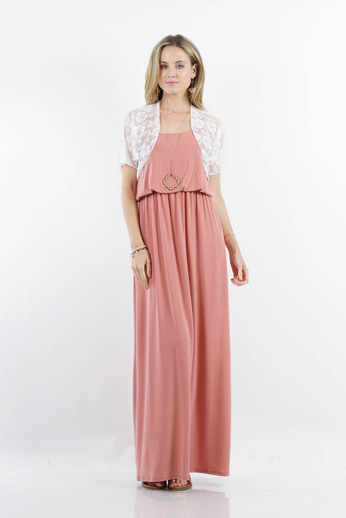 ".._ Lace Sheer Cover-up Cardigan : WHITE-68120 / S