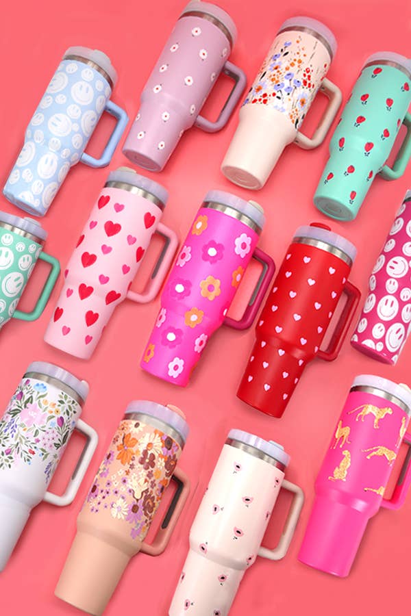 40oz STAINLESS STEEL TUMBLER ALL STYLES | TB40OZ: BOW LT PINK N
