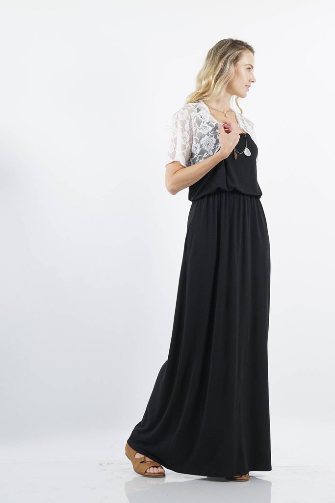 ".._ Lace Sheer Cover-up Cardigan : WHITE-68120 / S