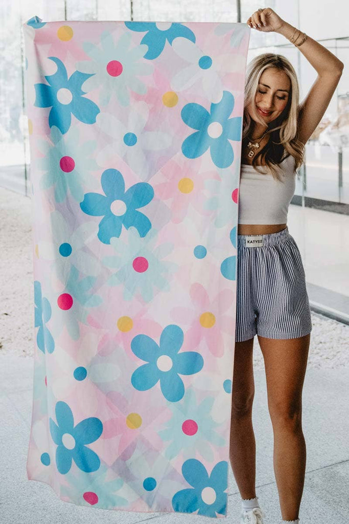 Cool Flowers Quick Dry Beach Towel: Multicolored