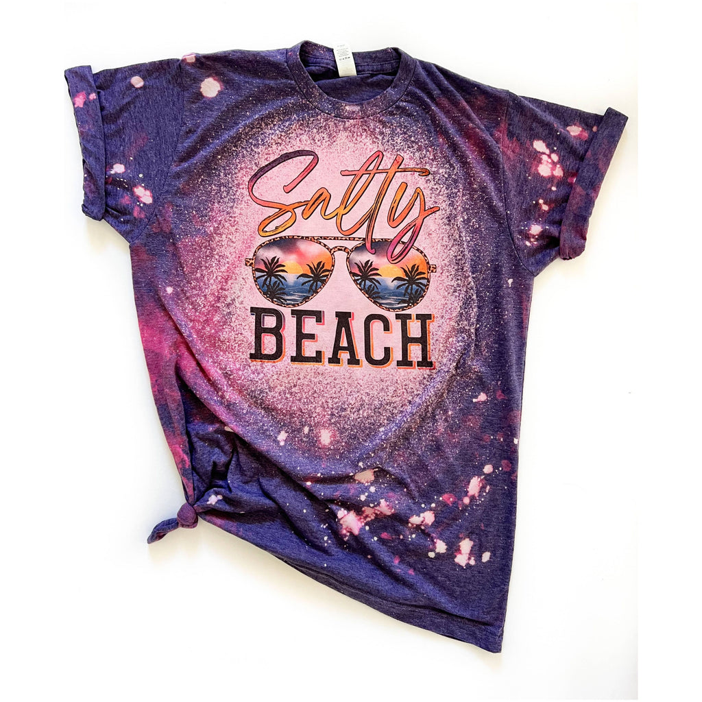 Salty Beach Bleached Shirt: Purple / 2 M,2LG