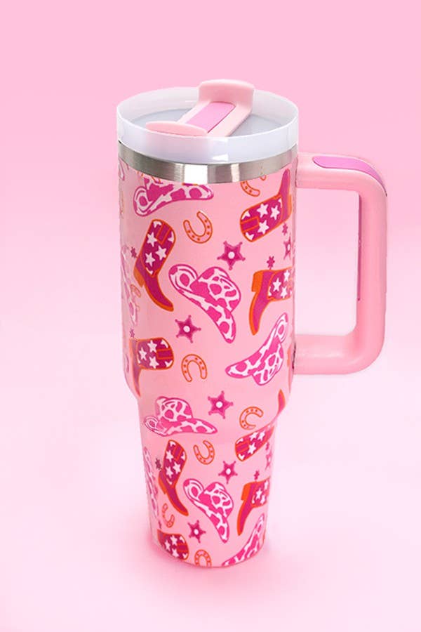 40oz STAINLESS STEEL TUMBLER ALL STYLES | TB40OZ: BOW LT PINK N